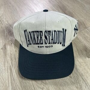 VTG New York Yankees Stadium Hat Snapback MLB‎ Baseball Twins Gray Blue Cap